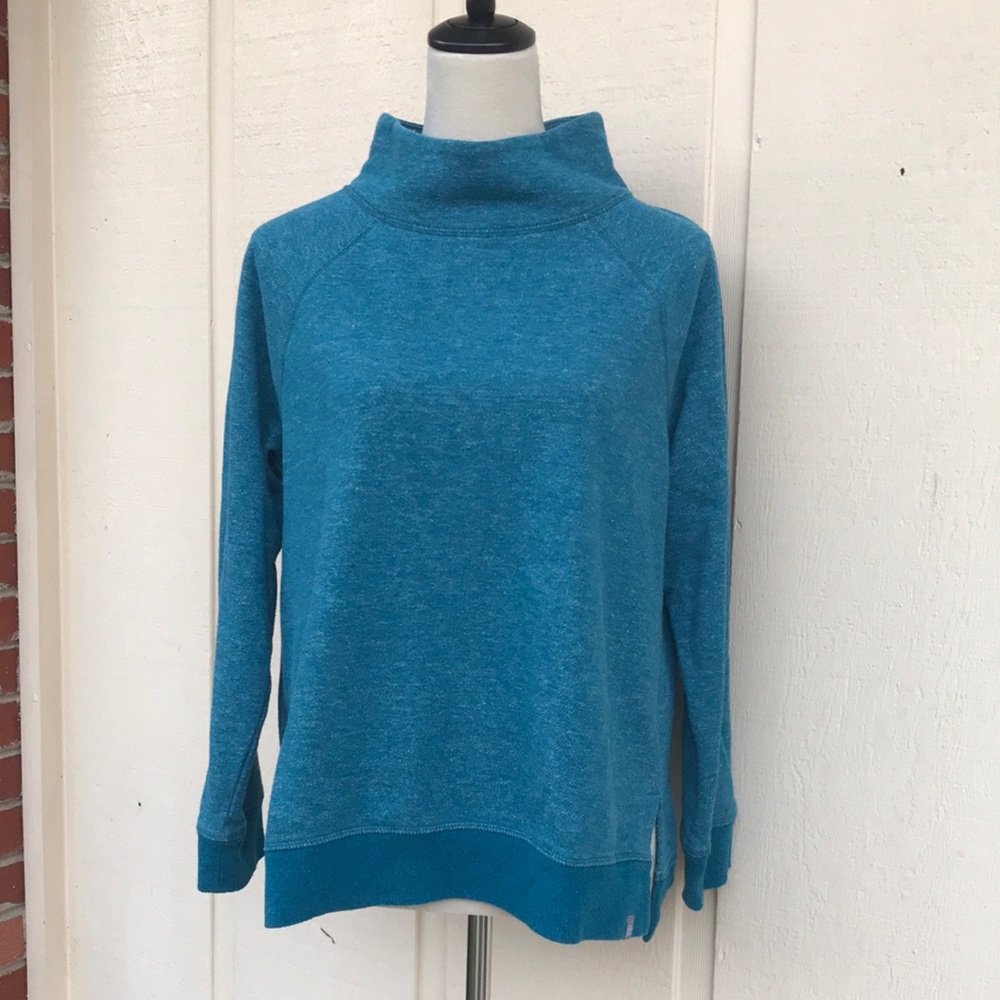 T by Talbots Blue Mock Neck Sweatshirt Top size LP